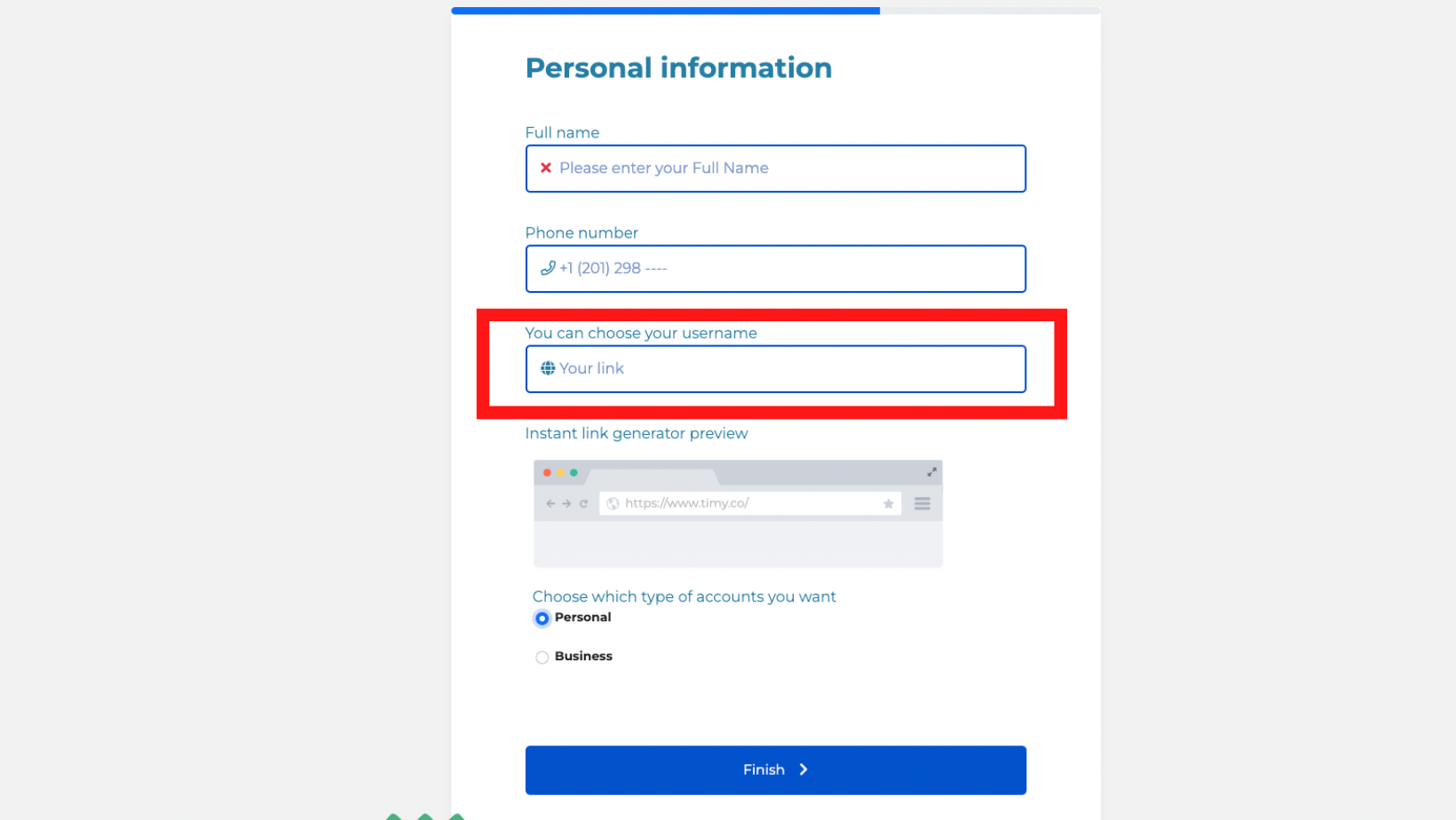 Online appointment scheduling - Timy account set up